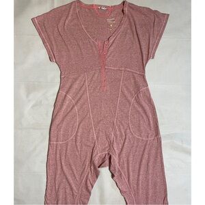 NWT New Free People Pillow Talk Henley Pink Romper Size S